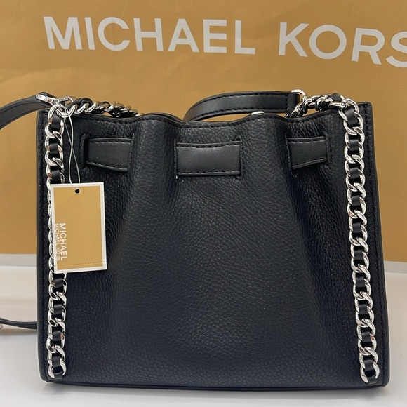 Michael Kors Women's Mina Sm Belted Chain Crossbody Bag - Black - Shoulder Bags - Picture 9 of 16